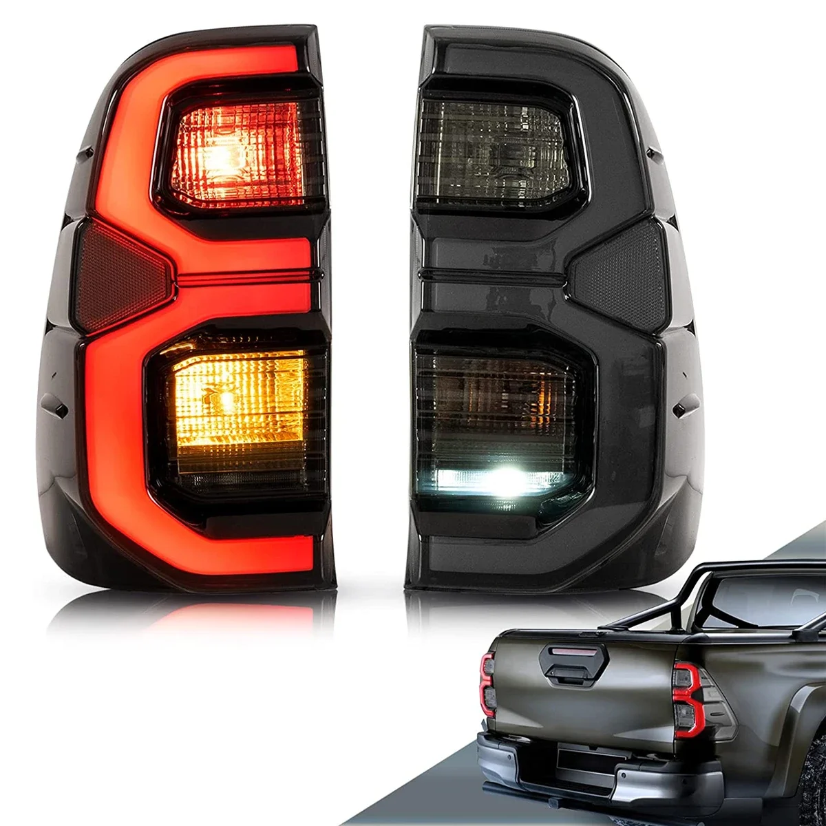 

Car Light LED Taillights Assembly Welcome Version LED Tail Light 2015 2016 2017 2018 2019 2020 Tail Lamp For Toyota Hilux
