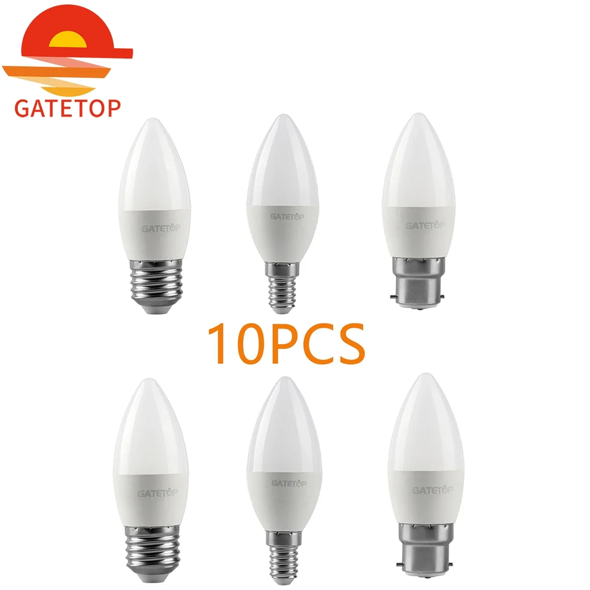 10Pcs 3W 5W 6W 7W 220V Led Bulb C37 E27 B22 E14 Warm White Day White Cold White Lamp For Home Decoration Study Bathroom