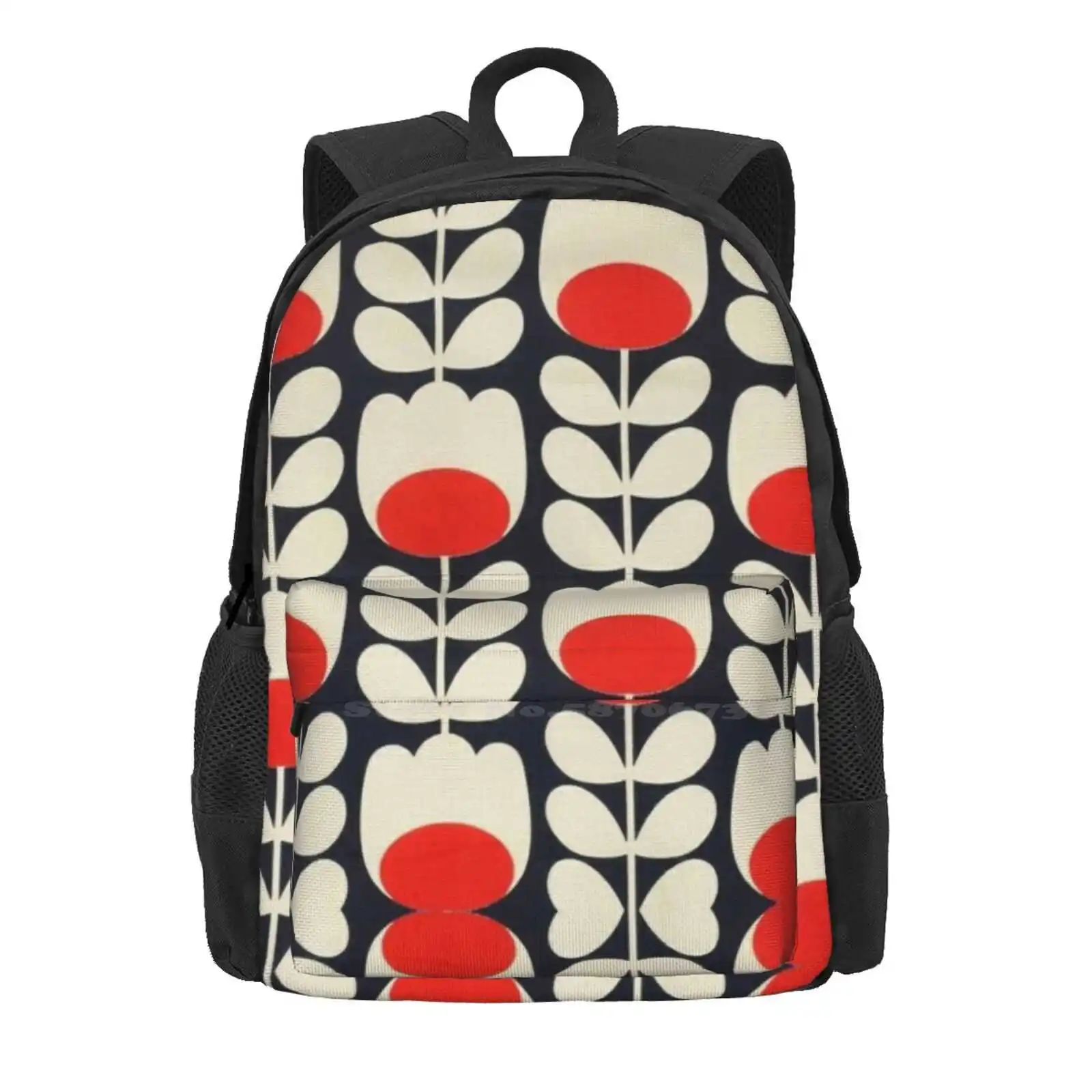 Orla Kiely Floral Design , Pattern Flowers , Orla Kiely Flowers Backpack For Student School Laptop Travel Bag Orla Kiely Floral