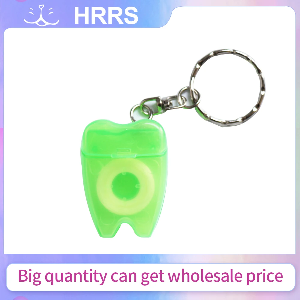 5 pçs fio dental portátil com chaveiro dentes cuidados orais fio cores aleatórias