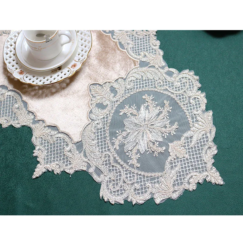 HOT velvet embroidery Placemat Table place Mat cloth Christmas flower Coaster Wedding kitchen Table decoration and accessories