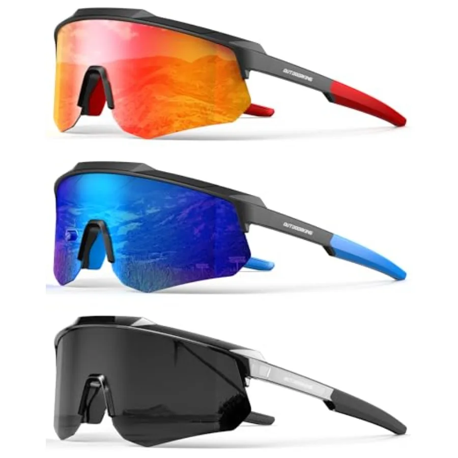 

Polarized Sports Sunglasses for Men Women, UV400 One-Piece Lens Sport Shades for Baseball, Running, Cycling, Fishing