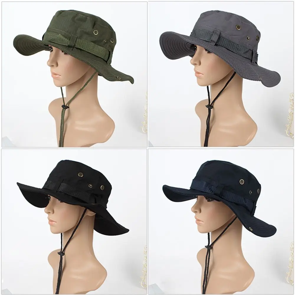 Outdoor Fishing Wide Brim Sun Hat Neck Flap Cover Hiking Cap Bucket Hat