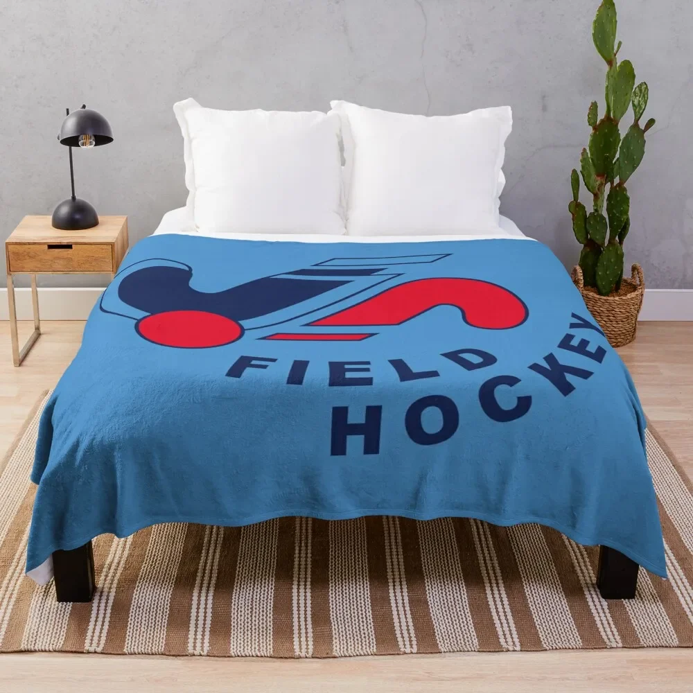 Field hockey logo Throw Blanket Fashion Sofas Beach Thins Blankets