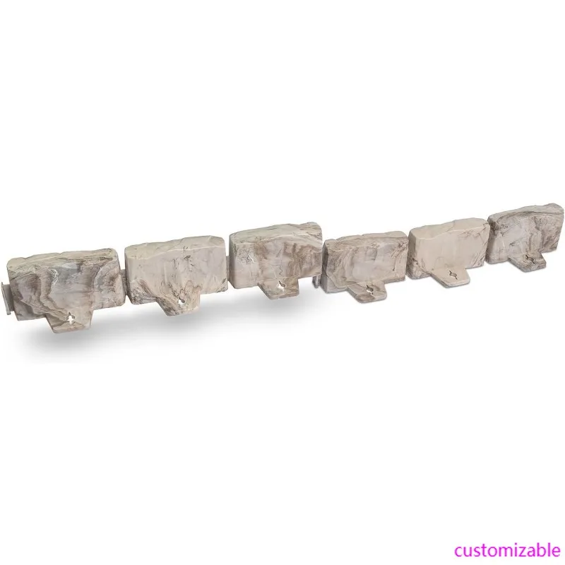 

Пейзажная окантовка без цифра с анкерными шипами, 2,7 дюйма. Высокая декоративная каменная садовая граница, комплект 60-футовый, коричневый