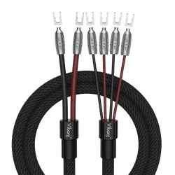 Viborg VS901 High Fidelity Speaker Cable With Viborg Pure Copper Banana Plug Biwire Speaker Cable for HiFi, Home Cinema
