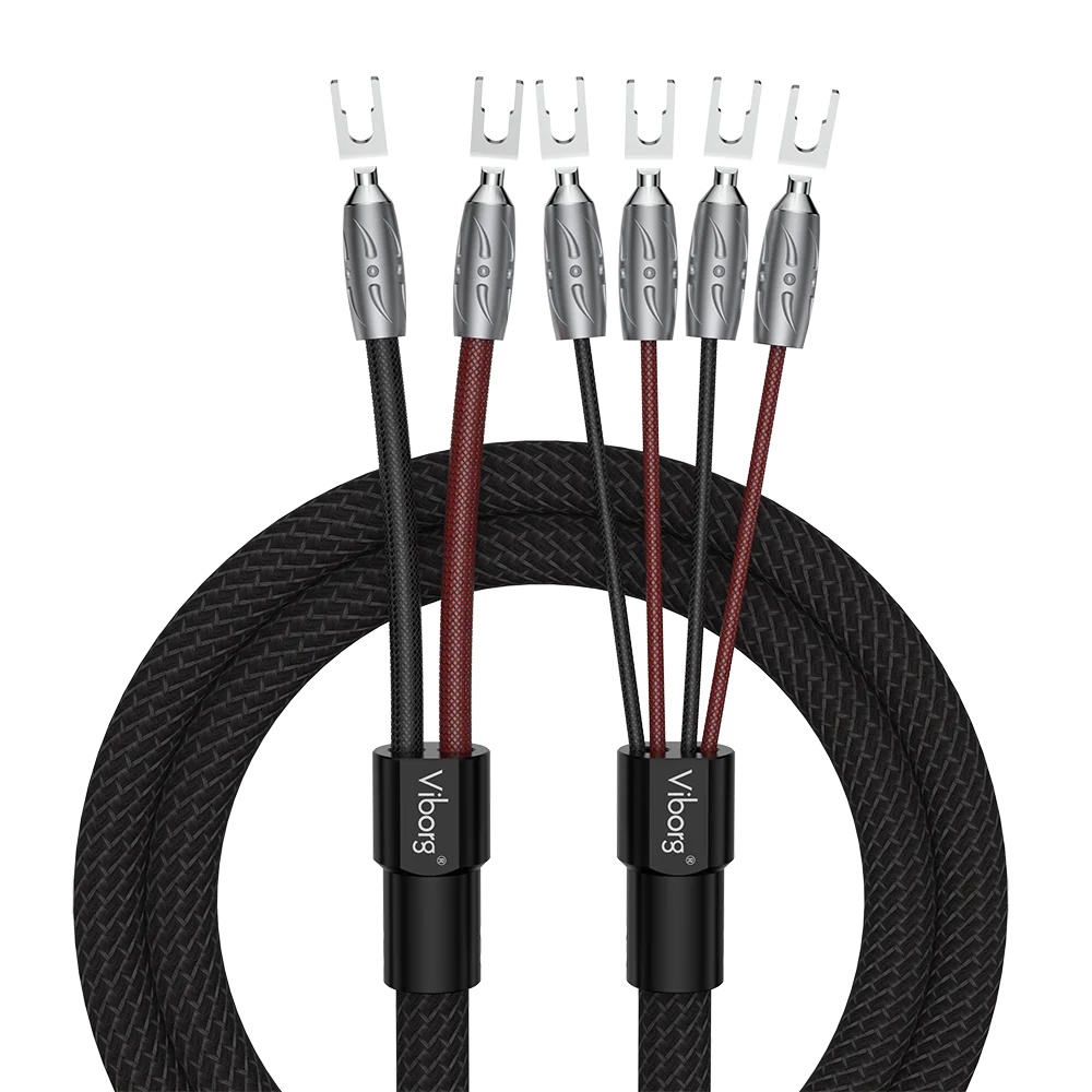 Viborg VS901 High Fidelity Speaker Cable With Viborg Pure Copper Banana Plug Biwire Speaker Cable for HiFi, Home Cinema