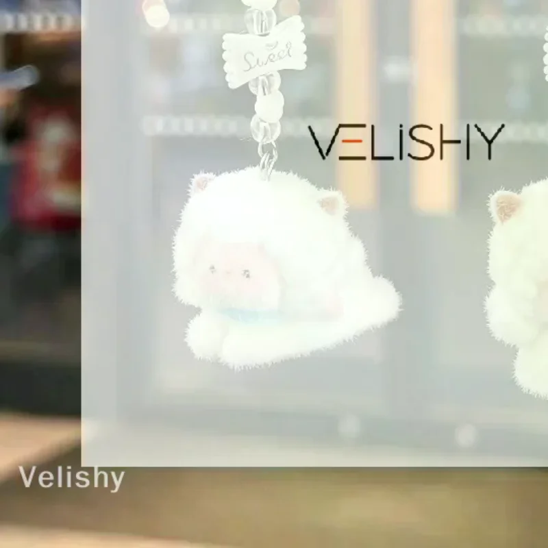 Flocking Sheep Keychain For Women Mini Lamb Doll Pendant DIY Handmade Bag Charms Phone Strap Car Keychain Accessories Gifts Cut