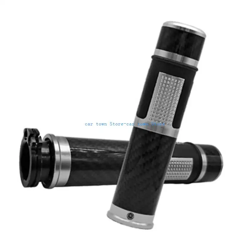 

RXJE Stylish Carbon Fiber Design Motorcycle Grips Strong Strength Handlebar Providing Superior Grip Quick Install for Bikes