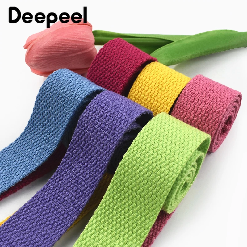 

5Meters 20-38mm 1.3mm Thick Cotton Decorative Ribbon for Sewing Shoulder Bag Straps Clothes Belt Braid Webbing Strap Accessories