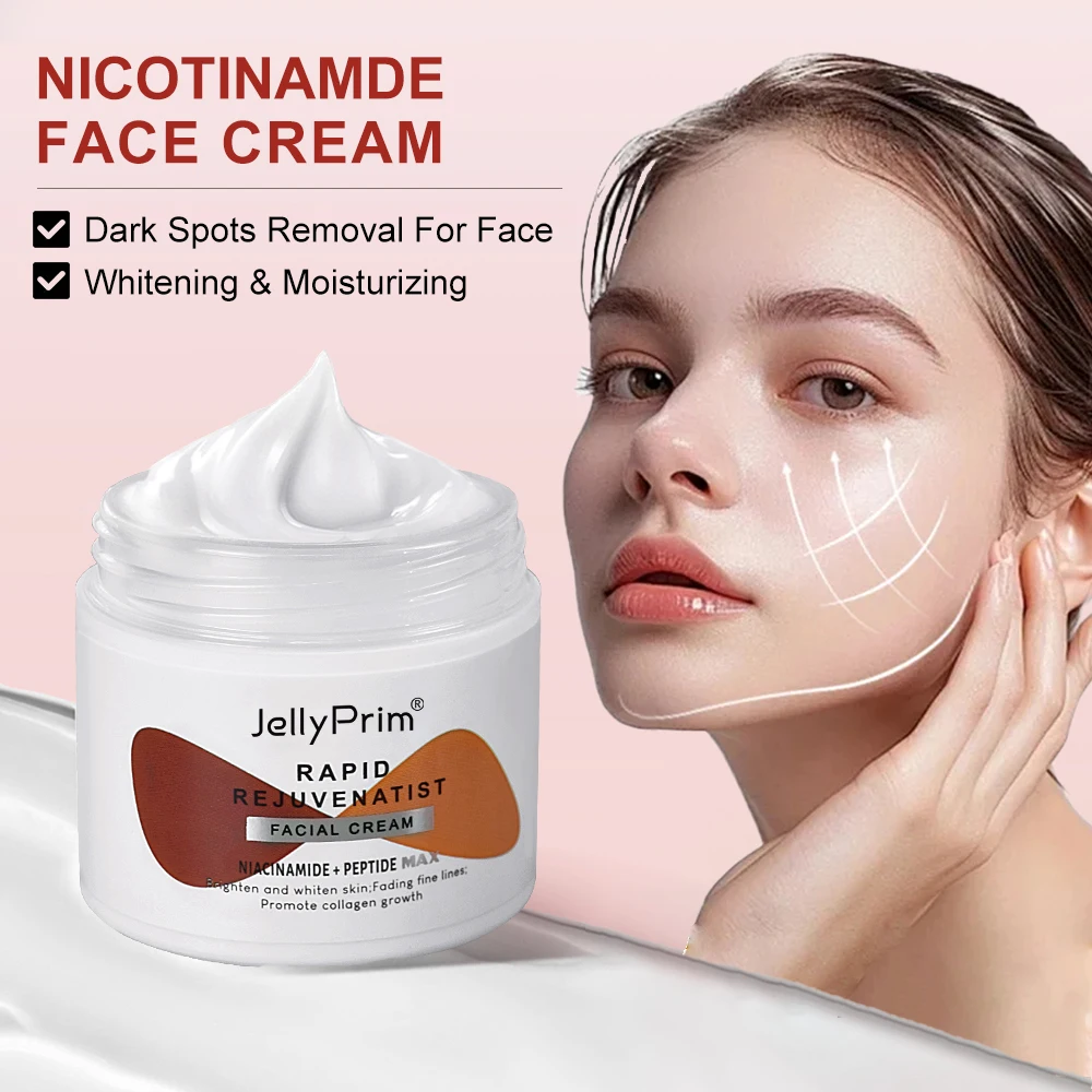 

Niacinamide Whitening Face Cream Dark Spots Remover Hyaluronic Acid Moisturizing Glowing Brightening Facial Cream Skin Care