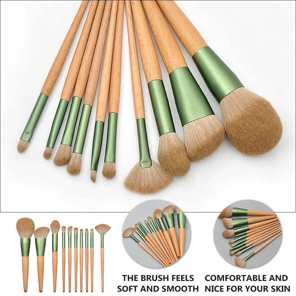 مجموعة فرش مكياج مكونة من 10 قطع بمقبض خشبي لظلال العيون وبودرة الوجه وأدوات التجميل المحمولة ومجموعة المكياج #1