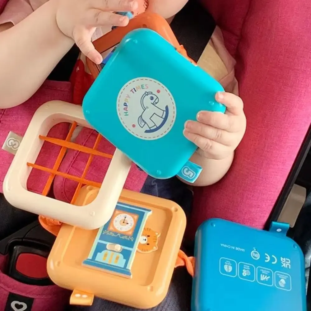 Zusammenklappbares, beschäftigtes Würfelspielzeug, Puzzle, polyedrisches, multifunktionales Stapelspielzeug zum Selbermachen mit Spiegel, sensorisches Brett, Aktivitätszentrum für Kinder