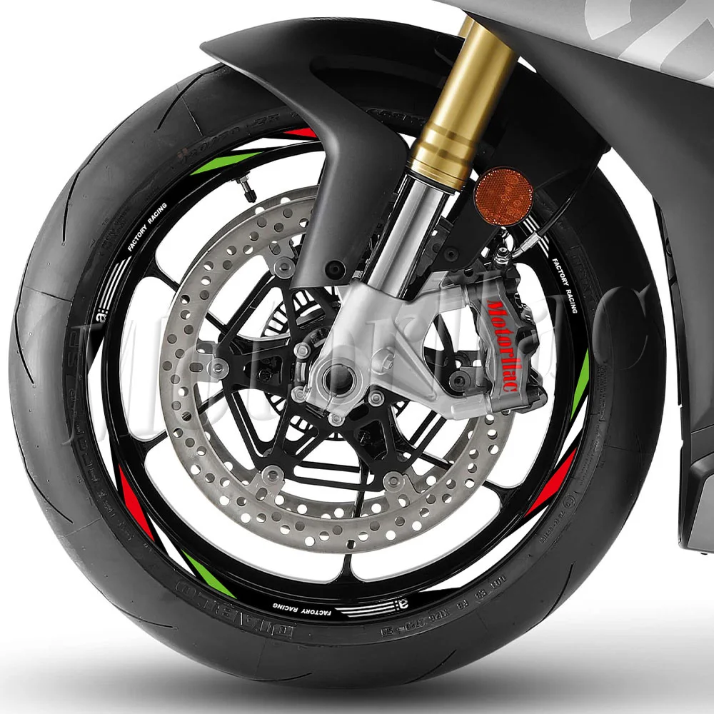 Motorrad-Radaufkleber 17 Zoll Felgenstreifen-Dekor Zubehör für Aprilia V4 TUONO 1100 RSV4 RS150/250/660 GPR APR Shiver 750 900 – Detail 3