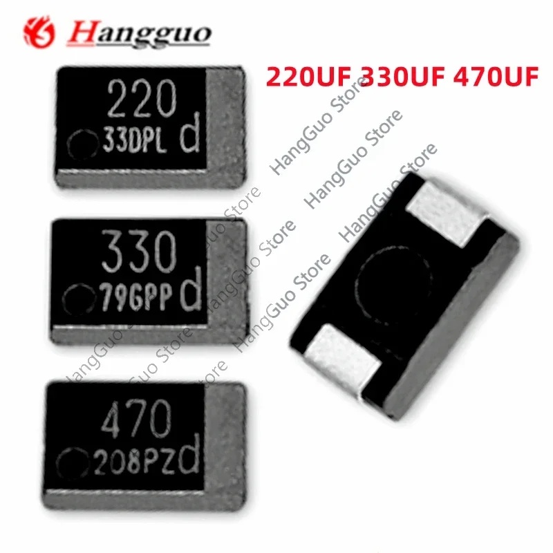 100PCS/Lot 220UF 330UF 470UF 6.3V D type 7343 Tantalum capacitor for replace the notebook OE128  OE907