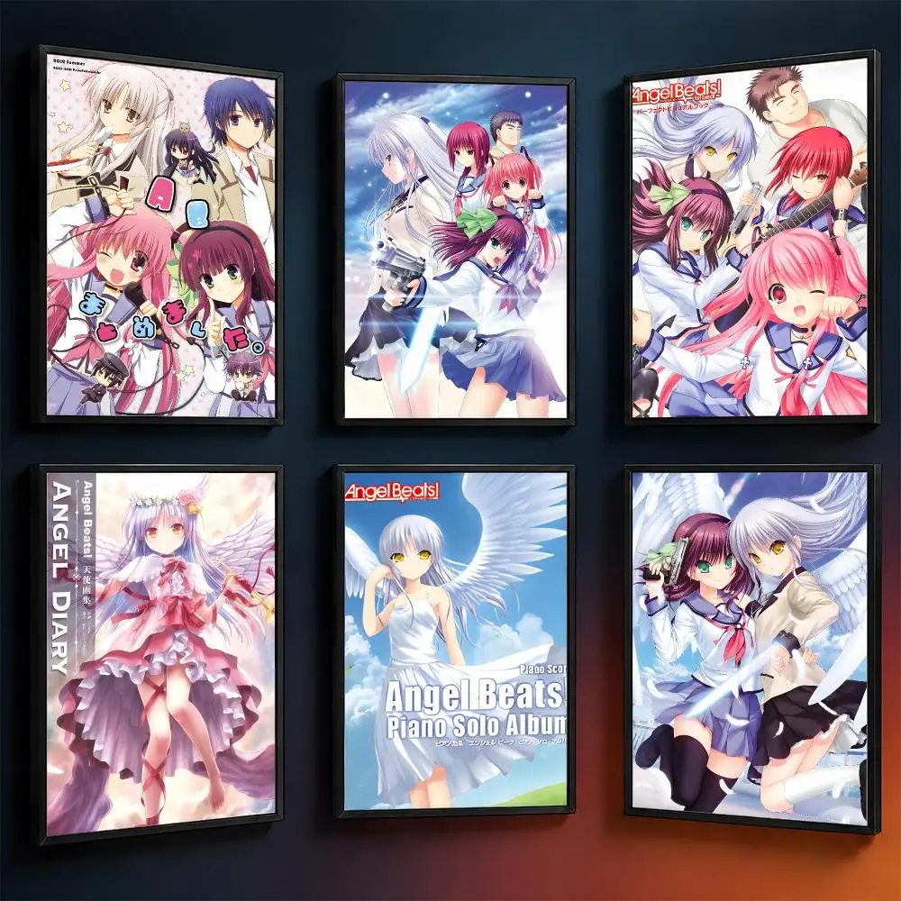 Anime Angel Beats AB Kanade Yuri Poster Wall Art PP Waterproof HD Self Adhesive Modern Home Decor Living Room Apartment Gift