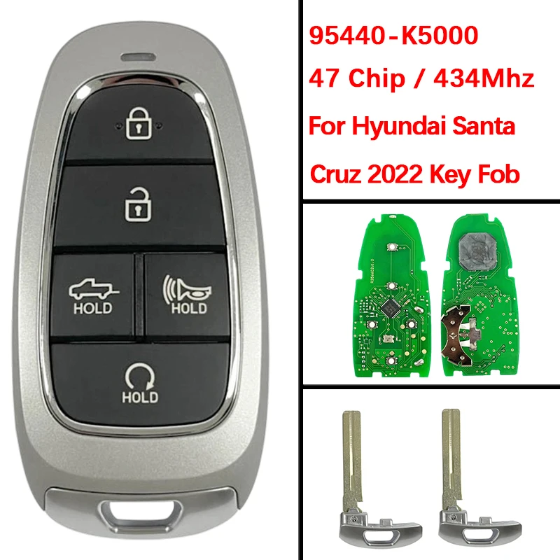 

CN020257 Послепродажный 5-кнопочный смарт-брелок 47 чипов 434 МГц 95440-K5000 TQ8-F08-4F27 для Hyundai Santa Cruz 2022