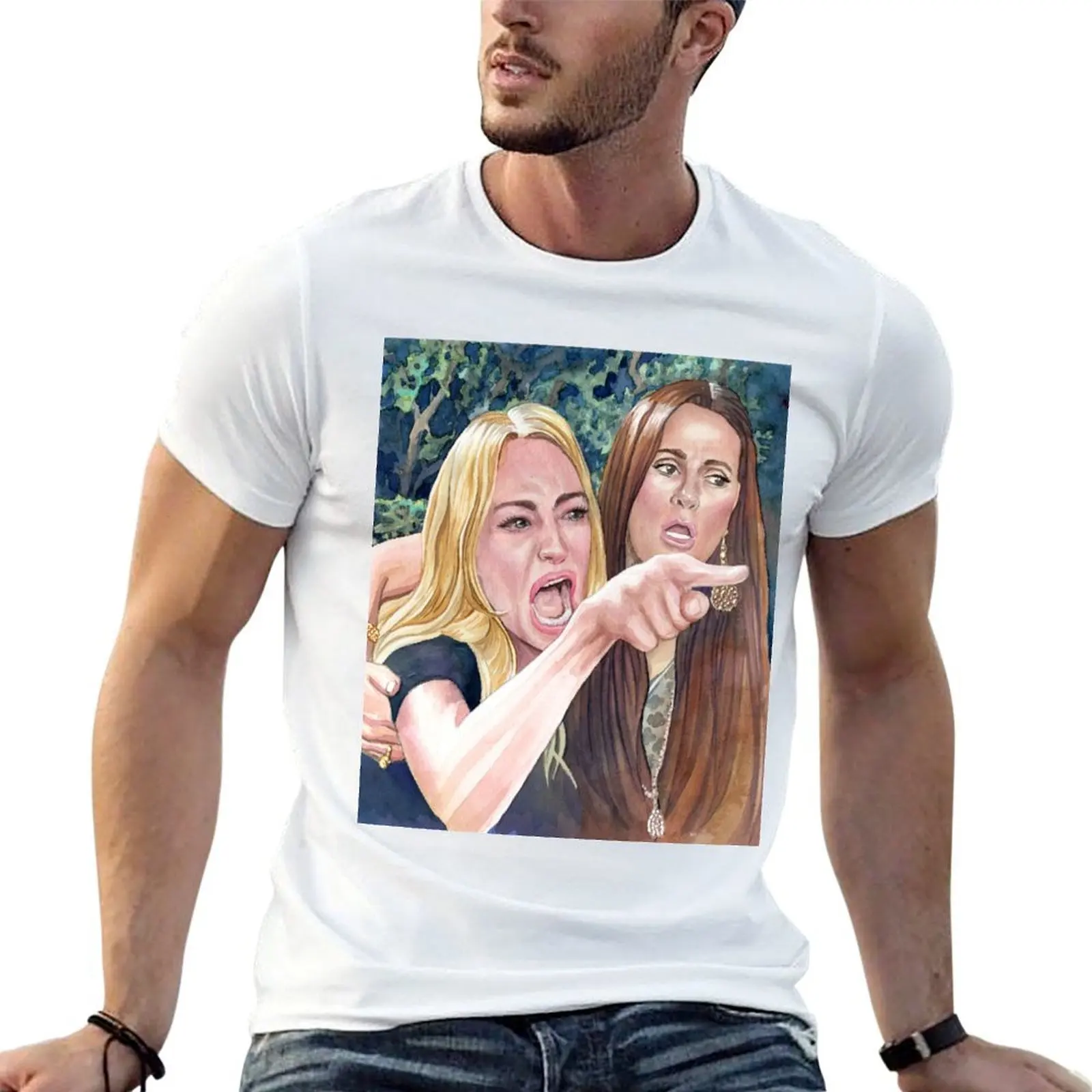 

Angry Woman Yelling at a Cat-5 T-Shirt men t shirt cotton 100% cotton t shirt pack T-Shirt