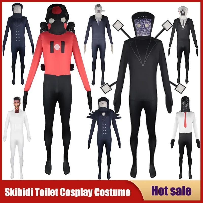 2025 ♥ New Game Skibidi Toilet Cosplay Costume Speaker TV Camcorderman Monitor Jumpsuit Adult Kid Halloween Canival Party ☆★