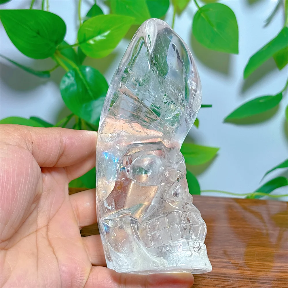 Clear Quartz Skull Crystal Natural Stone Quartz Minerals Home Decoritems Reiki Gifts Energy Healing Luck Love Halloween