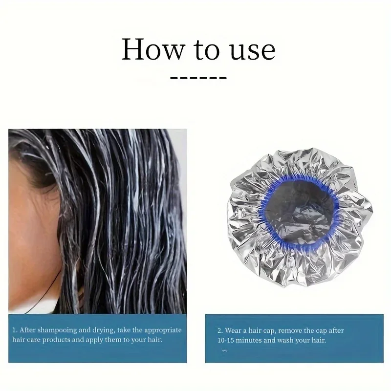 12pcs Aluminum Foil Caps Set Heat Insulation Bathing Shower Hats for Hair Elastic Portable Waterproof Hairdressing Caps Salon