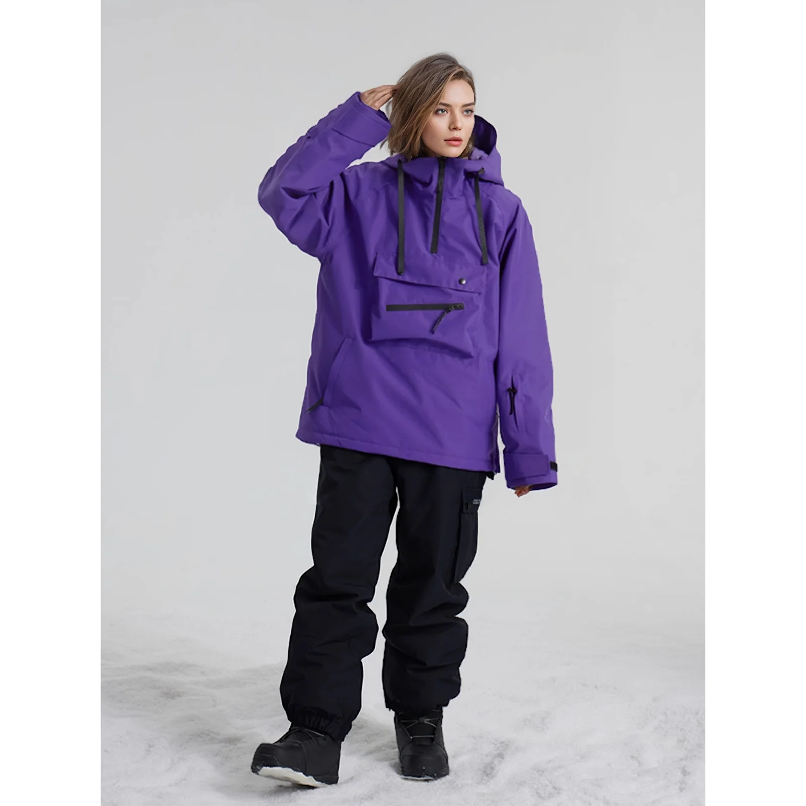 Coldelement Women's Pullover Ski Jacket Men's Snowboard Hoodie Waterproof Outdoor Separate Ski Suit Windproof Warm Winter Sports - Image 5