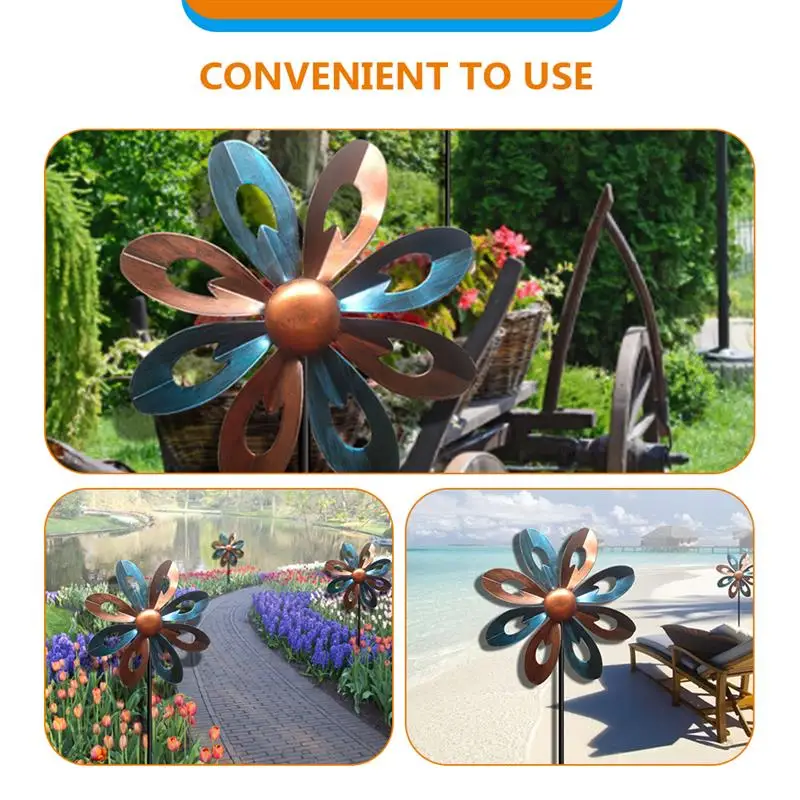 Garden Rotary Windmill Plug-In Decorative  Garden Iron Art Windmill Outdoor Garden Yard Decor Garden Decorations Garden Decor