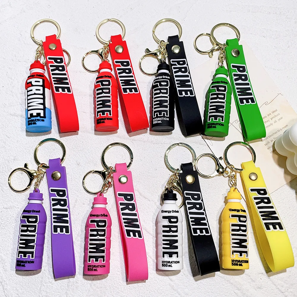 Cute Prime Drink Keychain Fashion Bottle Key Chains for Car Key Bag Pendant Women Men Party Favors Keyring Gifts Wholesale