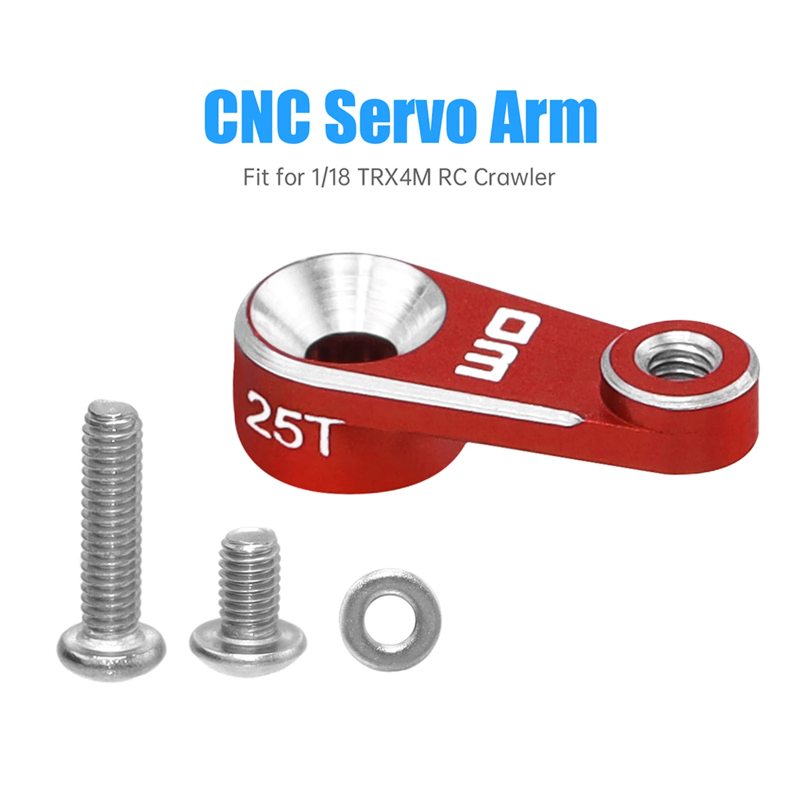 25T الأسنان سيرفو القرن ذراع التوجيه المعادن سيرفو الذراع RC توجيه سيرفو الذراع القرن ل 1/18 TRX4M RC الزاحف ل TRX4M RC الزاحف