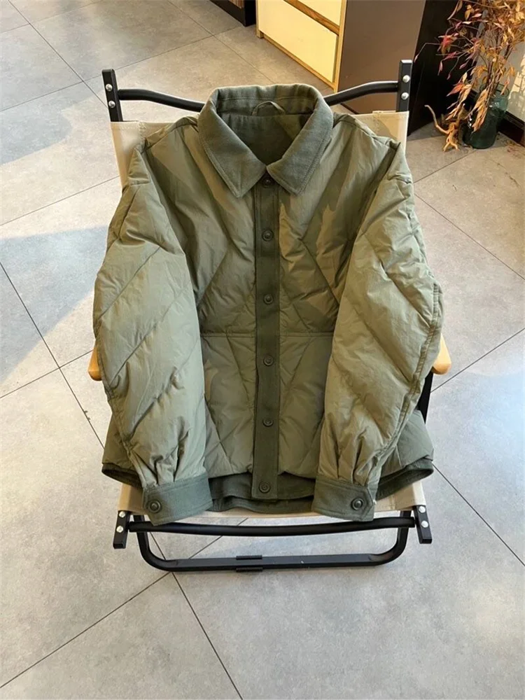 

Американский легкий хлопковый жакет в стиле High Street с цветным воротником и ромбовидным узором, осенне-зимний, ретро, в стиле Гонконга...