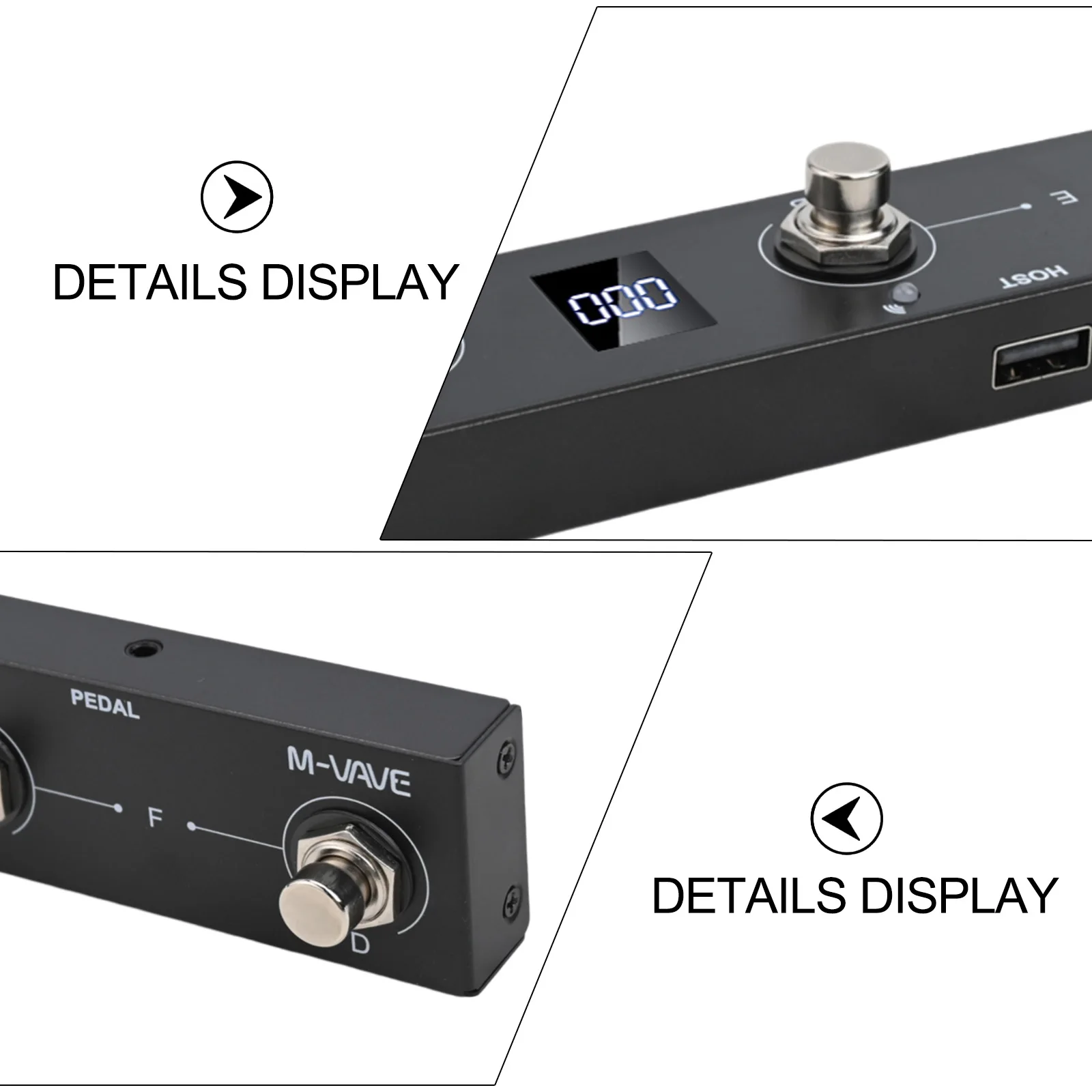 

Rechargeable 4 Button For MIDI Footswitch Controller Seamless USB Control for Performers with Extended Battery Life