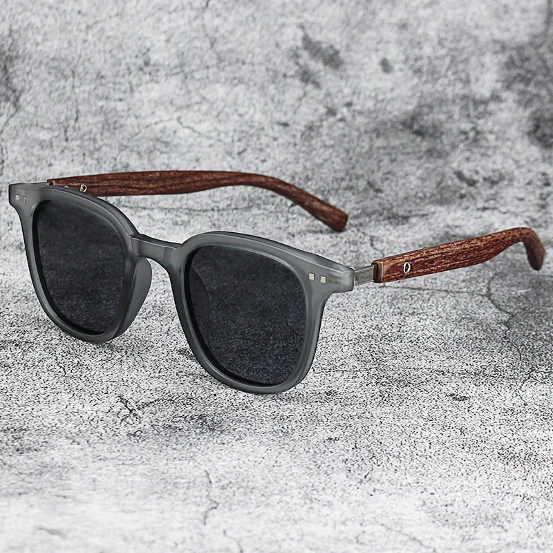 New Men Vintage Wooden Frame Sunglasses Classic Brand Square Sun Glasses Coating Lens Driving Eyewear for Women Male