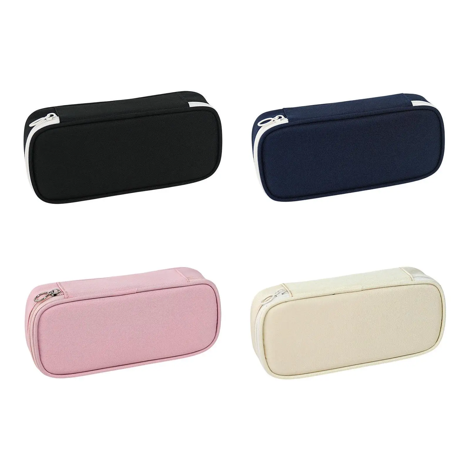 Portable Pencil Case Zipper Pouch Oxford Cloth Stationery Organizer Pen Bag Large Capacity for Students Adults Journaling