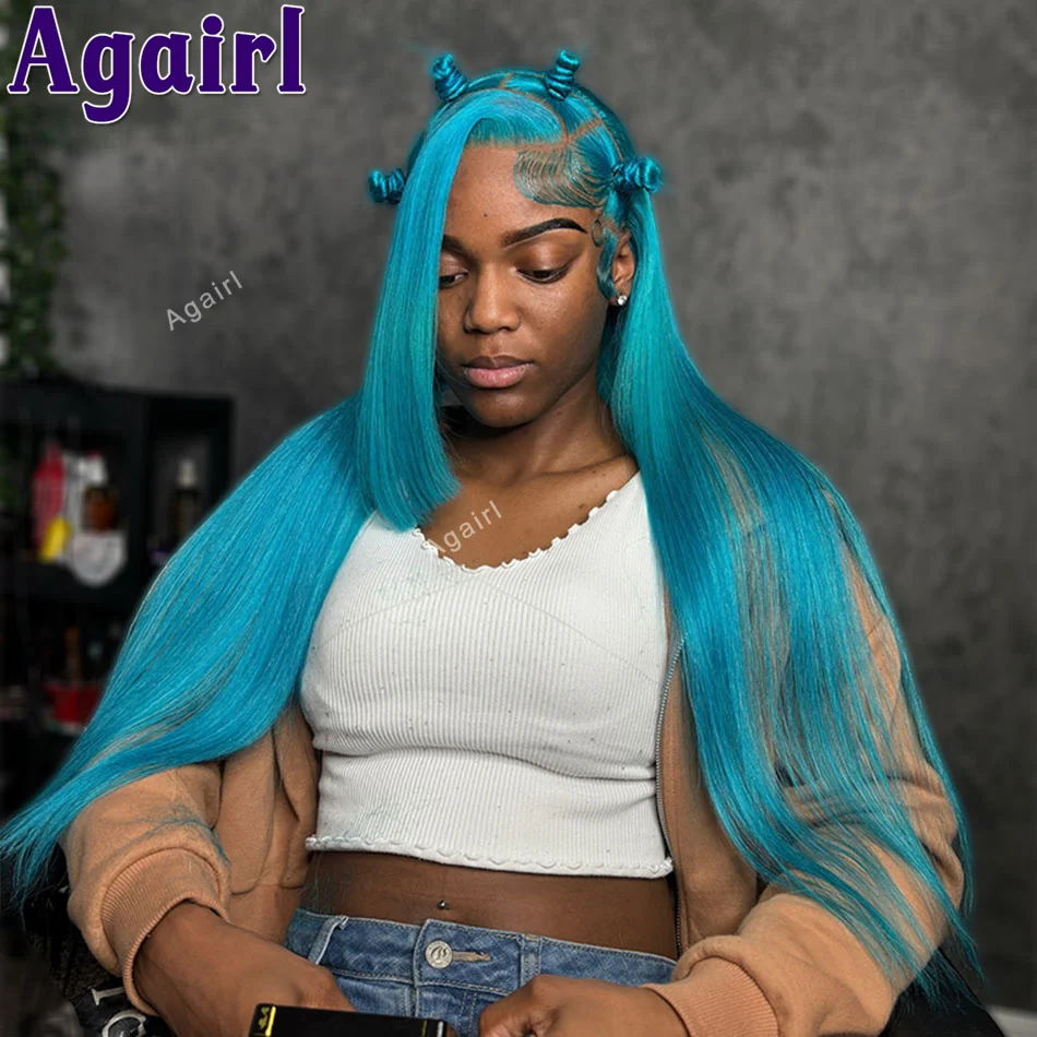 

613 Blonde 13x6 13X4 Transparent Lace Frontal Human Hair Wigs Sky Blue Brazilian Virgin Bone Straight Lace Front Wigs 28 30 Inch