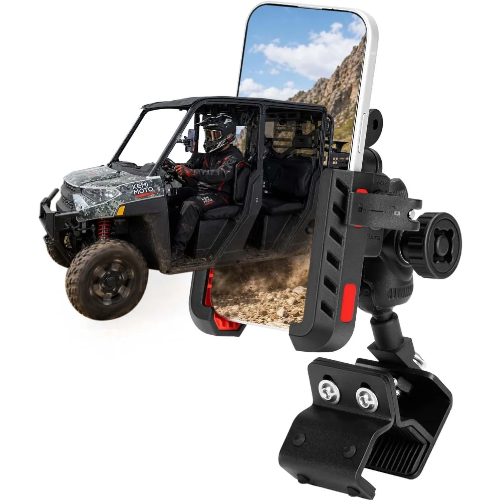 utv-phone-mount-for-pro-fit-cage-anti-vibration-dampener-for-polaris-ranger-general-cfmoto-uforce-can-am-defender-cnc-aluminum