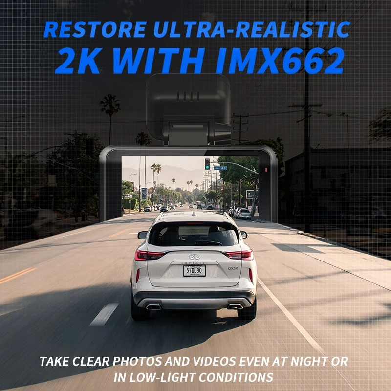 XUOIB RX4C 2K 4CH GPS Dash Cam for Car IMX662 External Left&Right Cam 4'' Touch Screen Support 24H Parking Monitor view 4