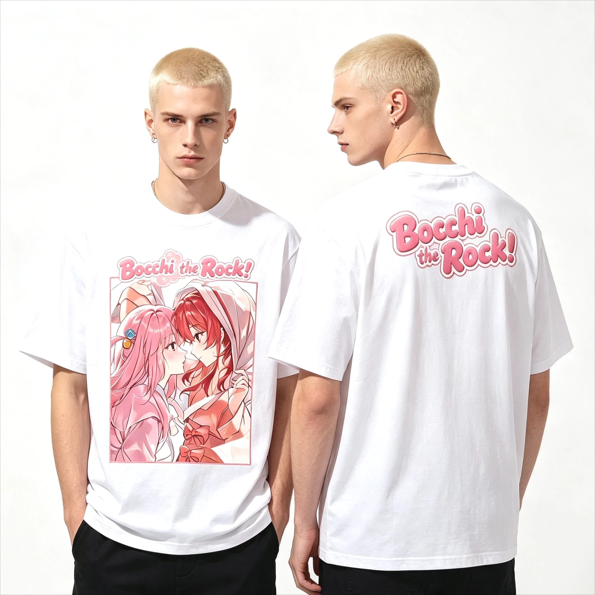2026 Summer Hot Sale Anime Bocchi The Rock T Shirt Unisex Gothic Round T-shirt Lightweight Printed Casual Outdoor Cotton T-shirt