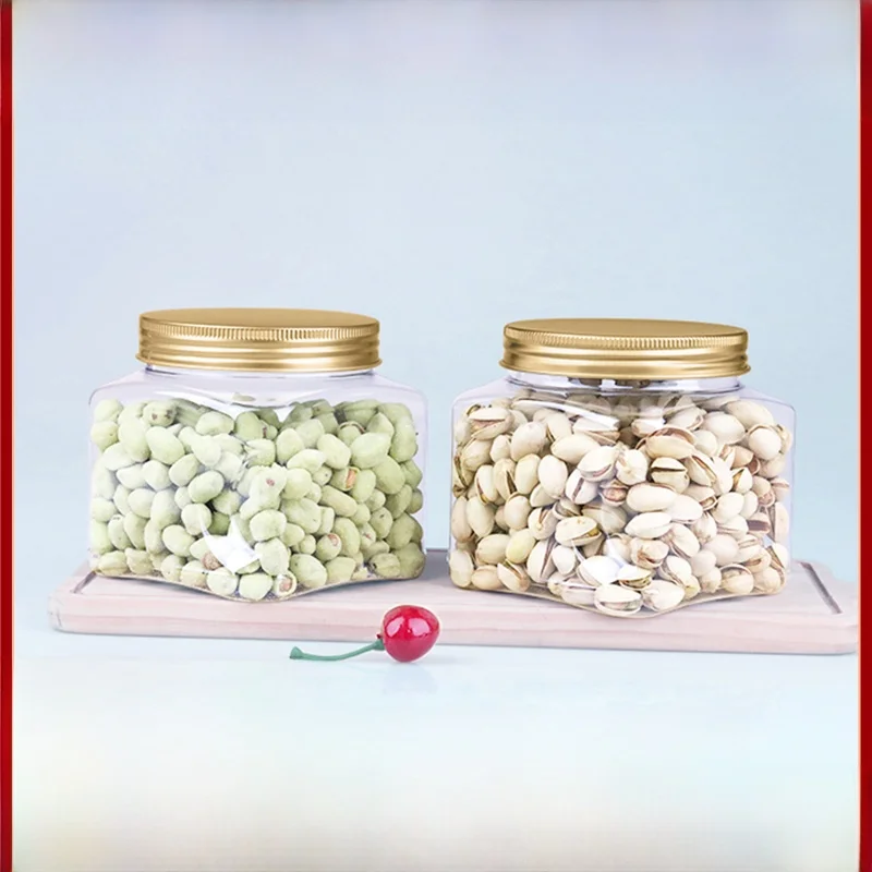

Пластиковая банка для хранения продуктов 280 мл, квадратная бутылка с крышкой, емкость для хранения на одну фунтную упаковку, пустая бутылка для кухонного хранения