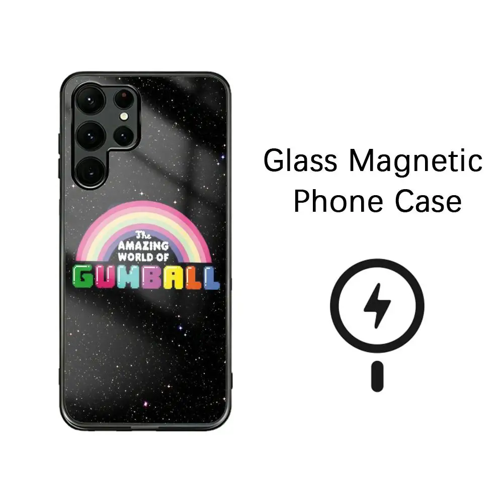 The Amazing World of Gumball Phone Case For Samsung S26 S25 S24 S23 S22 S21 S20 Plus Ultra Note20 Glass Magnetic Case