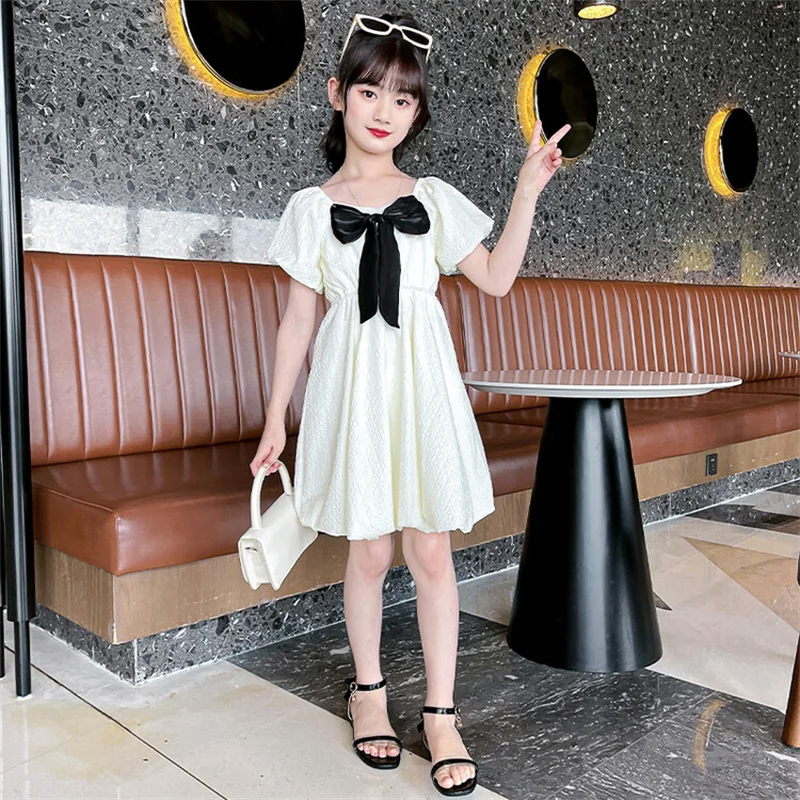 Girls Summer Dress 2024 New CuHK children Korean summer 6-12 year old 16year old princess dress