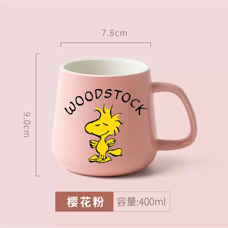 スヌーピーセラミックマグアニメコーヒーカップミルクティーマグかわいいカップルオフィス水飲みセラミックカップセラミック食器ギフト400ML