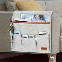 Sturdy Felt Hanging Organizer for Bedside & Dorm Rooms - Multi-Pocket Storage Pouch for Remote Control Books Essentials - Image 2