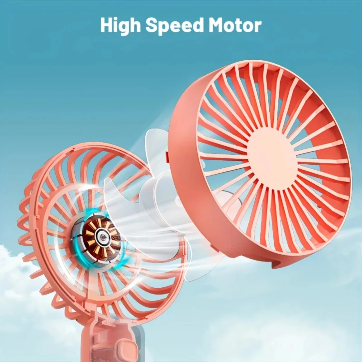 USB-opladen Handventilator Turbine Wind Draagbare Mini Handventilator Stand Bureauventilator