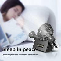 A72P Dual Sprays Desktop Fan Humidifier 2-in-1 USB Portable Digital Display Water Supplement Sprays Fan 1200mah White
