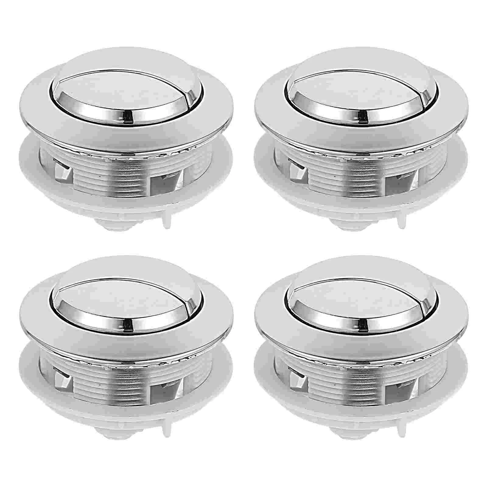 

Restroom Toilet Tank Button Bowl Buttons for Bathroom Pneumatic Flush Kit Replacement Silver Pp