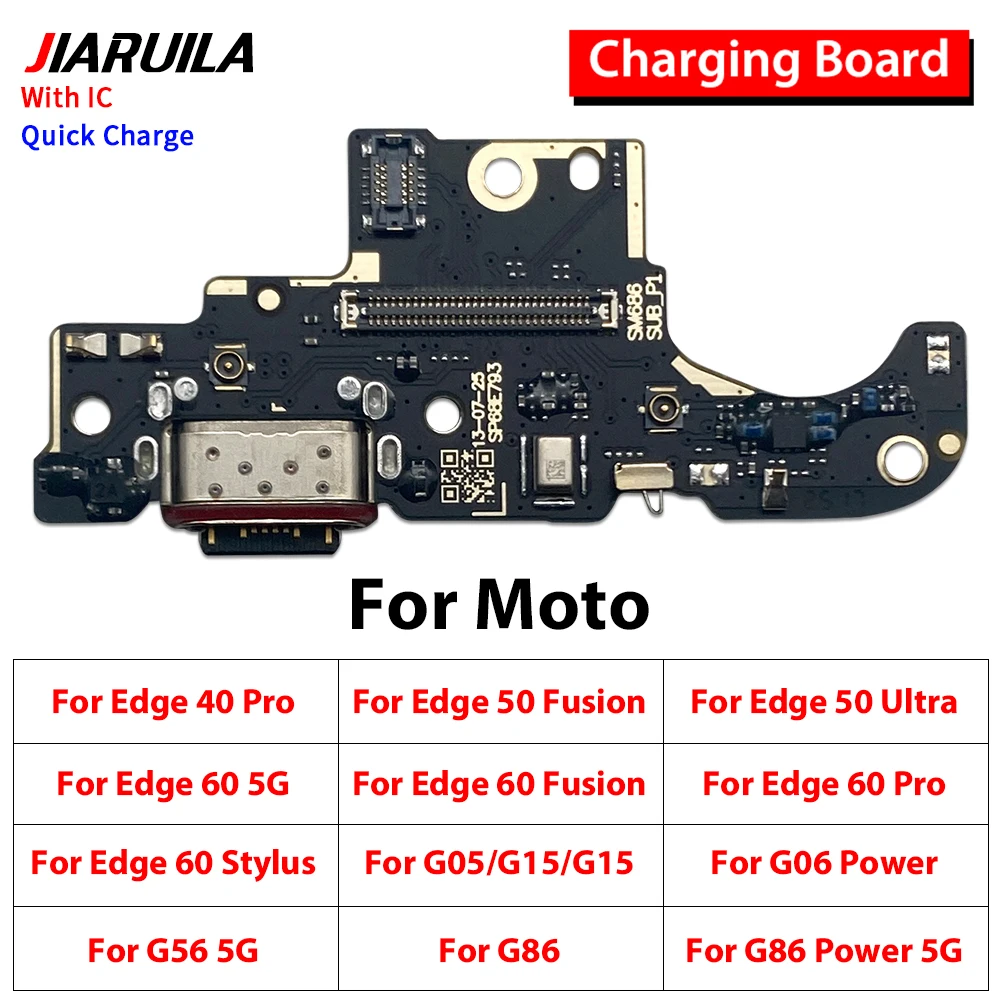 USB Charging Port Board Flex Cable For Moto Edge 40 Pro 50 Fusion Ultra 60 5G 60S Stylus G96 G05 G15 Power E15 G06 G56 5G G86