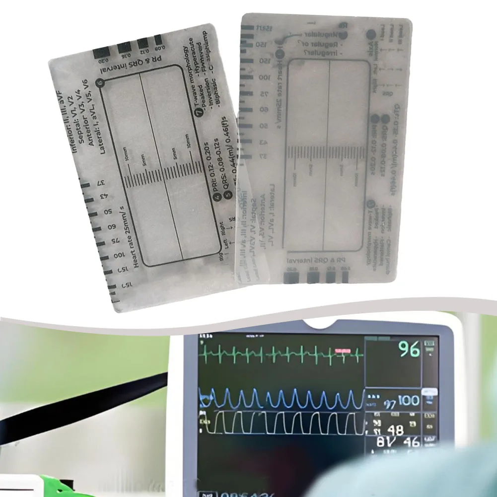 1/2 pièces Outil de mesure et d'interprétation à 7 étapes, Calibre transparent, Outil de mesure portable en forme de carte, Guide de référence
