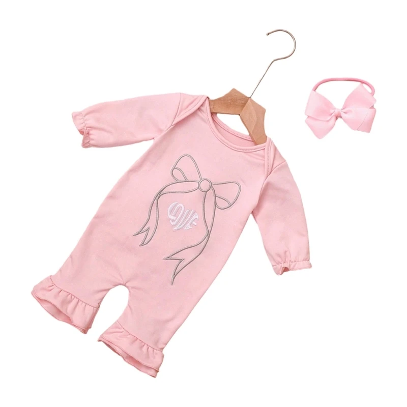  Delicate Pink Baby Photography Romper Cotton Dress for Sensitive Skin Newborns