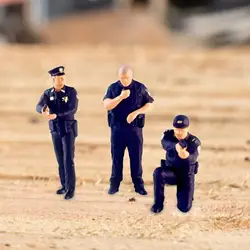 3Pcs 1:64 Figure Model Police Officer Micro Architectural Tiny People for Model