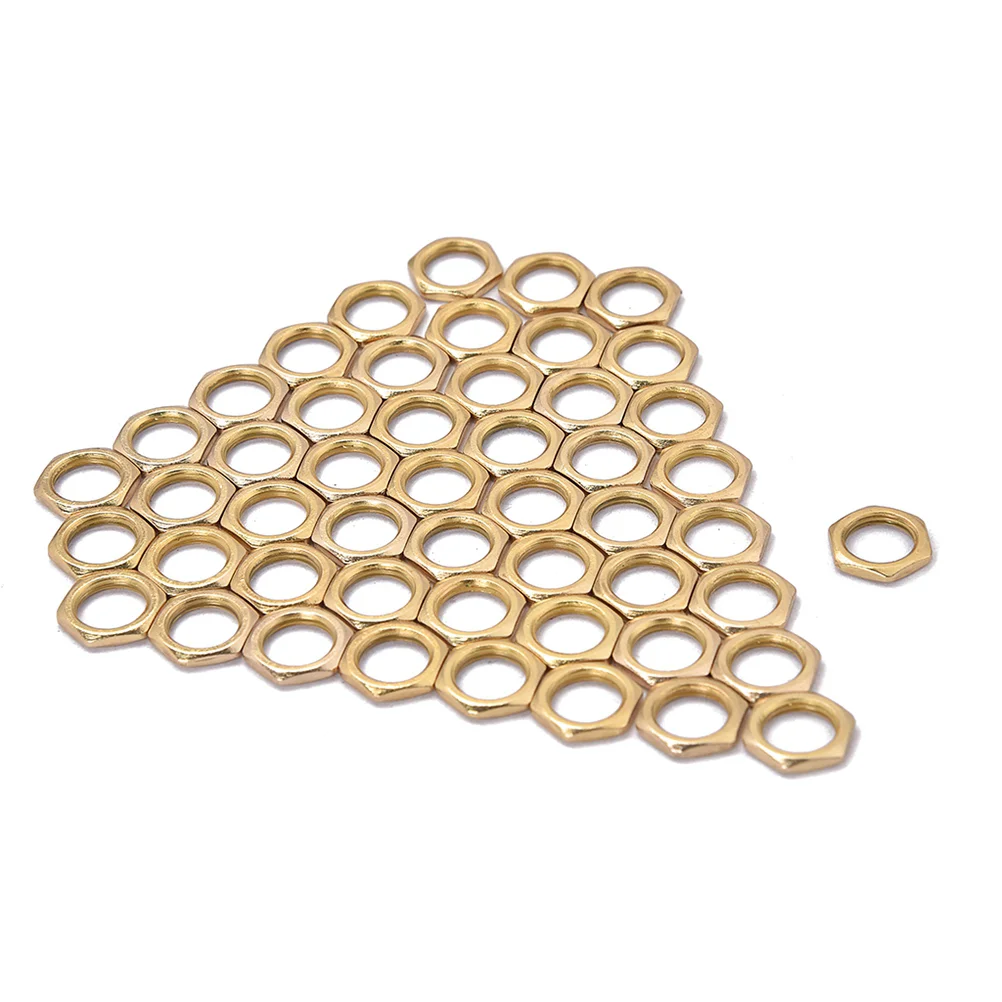 

50 Pcs Guitar Replacement Nut Bass Fine Zinc Nuts Earth Tones Instrument Hex Thin